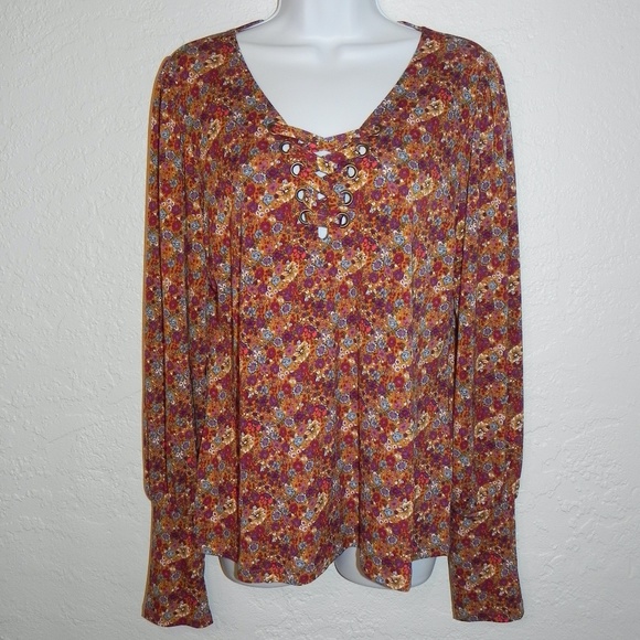 gimmicks by BKE Tops - Gimmicks Women's Floral Long Sleeve Blouse Size Lg